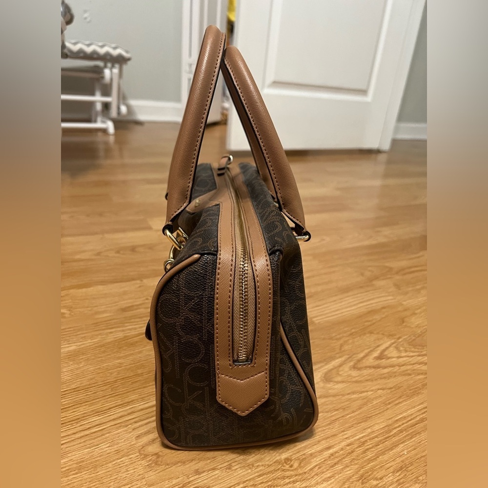 Calvin Klein Brown Monogram Satchel - Picture 3 of 13